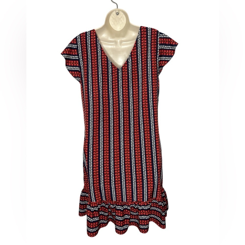 Boden Striped Midi Dress in Red and Navy - Picture 4 of 5